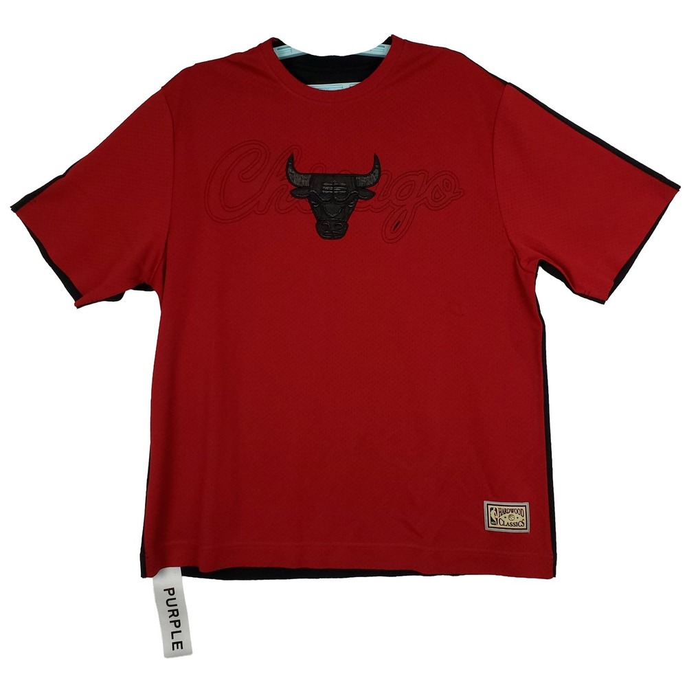Purple Brand Chicago Bulls Mitchell & Ness NBA Medium Jersey Shirt Red Black NWT